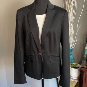Jones New York Signature Cotton Black Blazer with Gold buttons